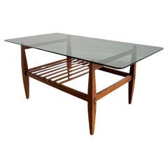 Mesa de centro italiana de cristal ahumado