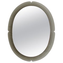 Italian Smoked Glass Vintage Mirror Fontana Arte Style