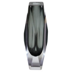 Italienische Vase aus rauchgrauem Kunstglas, Flavio Poli für A. Mandruzzato, 1960er Jahre