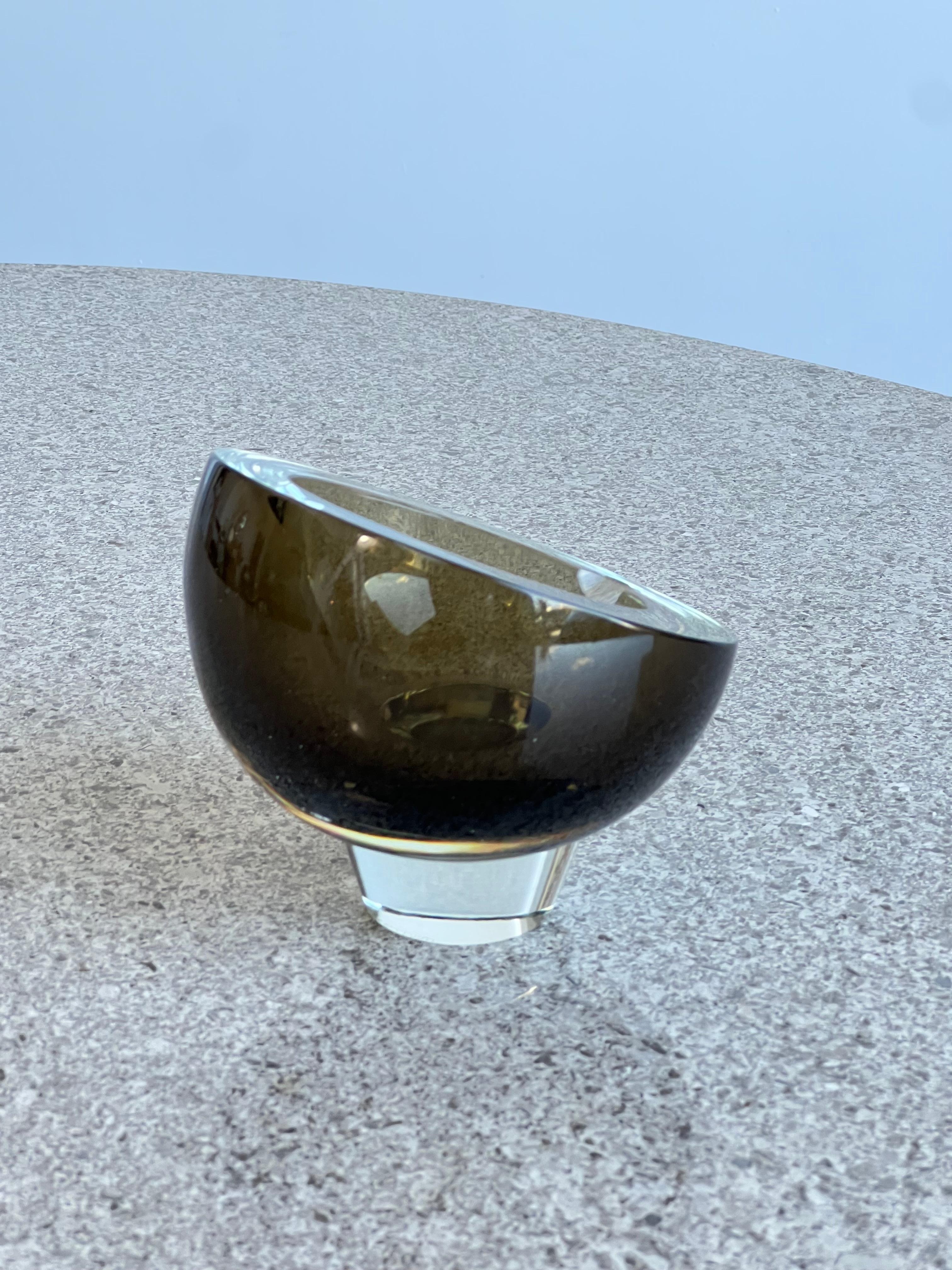 Italian Smoked Murano Glass Ashtray In Good Condition For Sale In Byron Bay, NSW