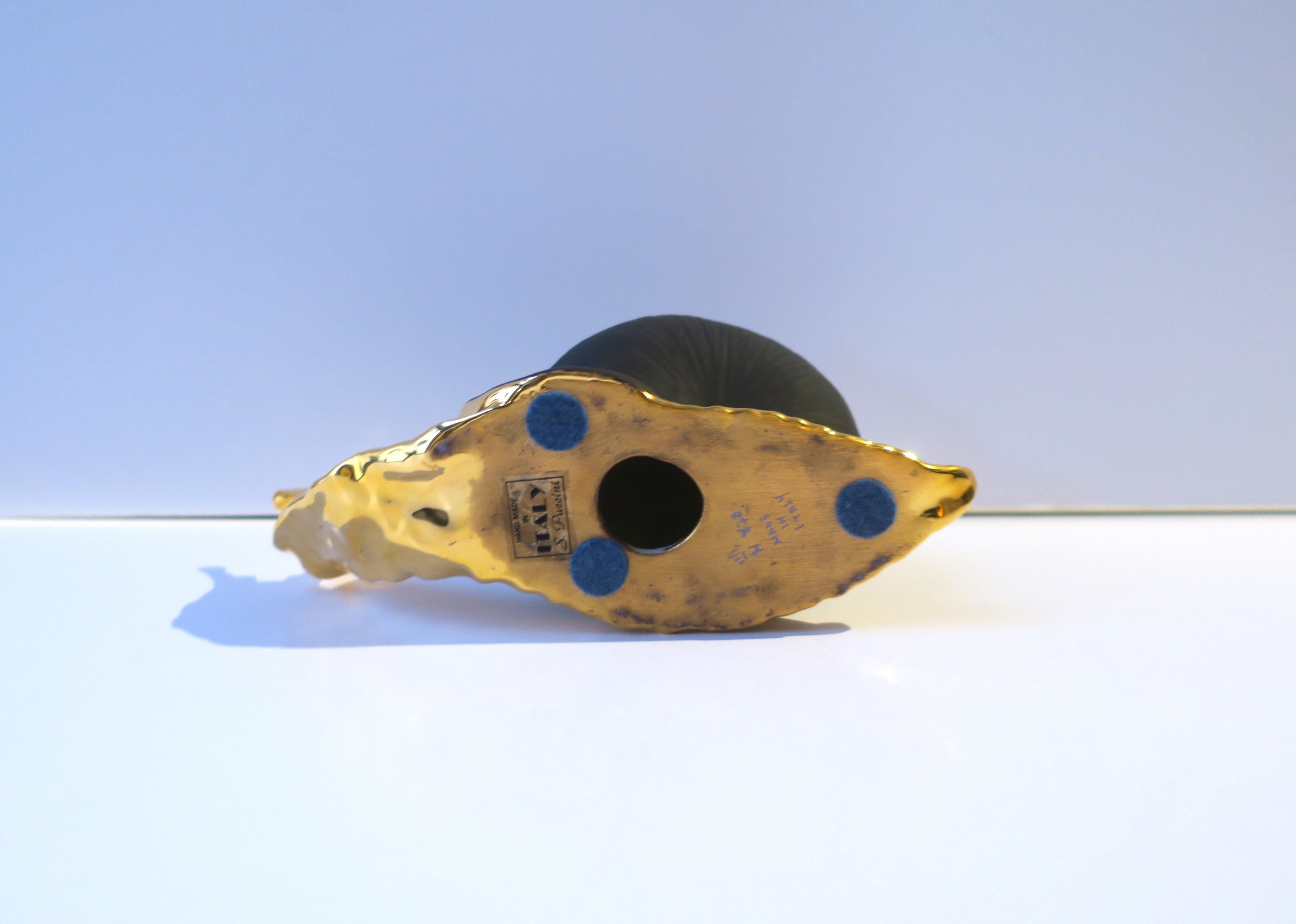 Italian Snail Sculpture Black and Gold  For Sale 6