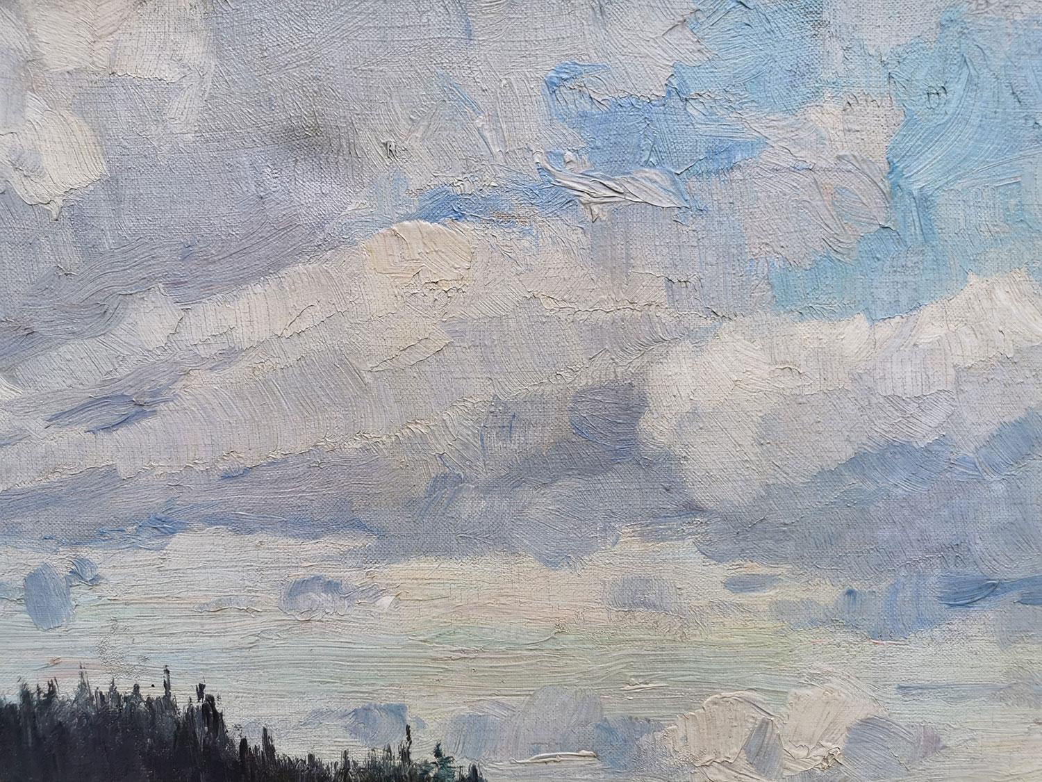 Peinture italienne de paysage enneigé - Lonny Von Plänckner Bon état - En vente à Albignasego, IT