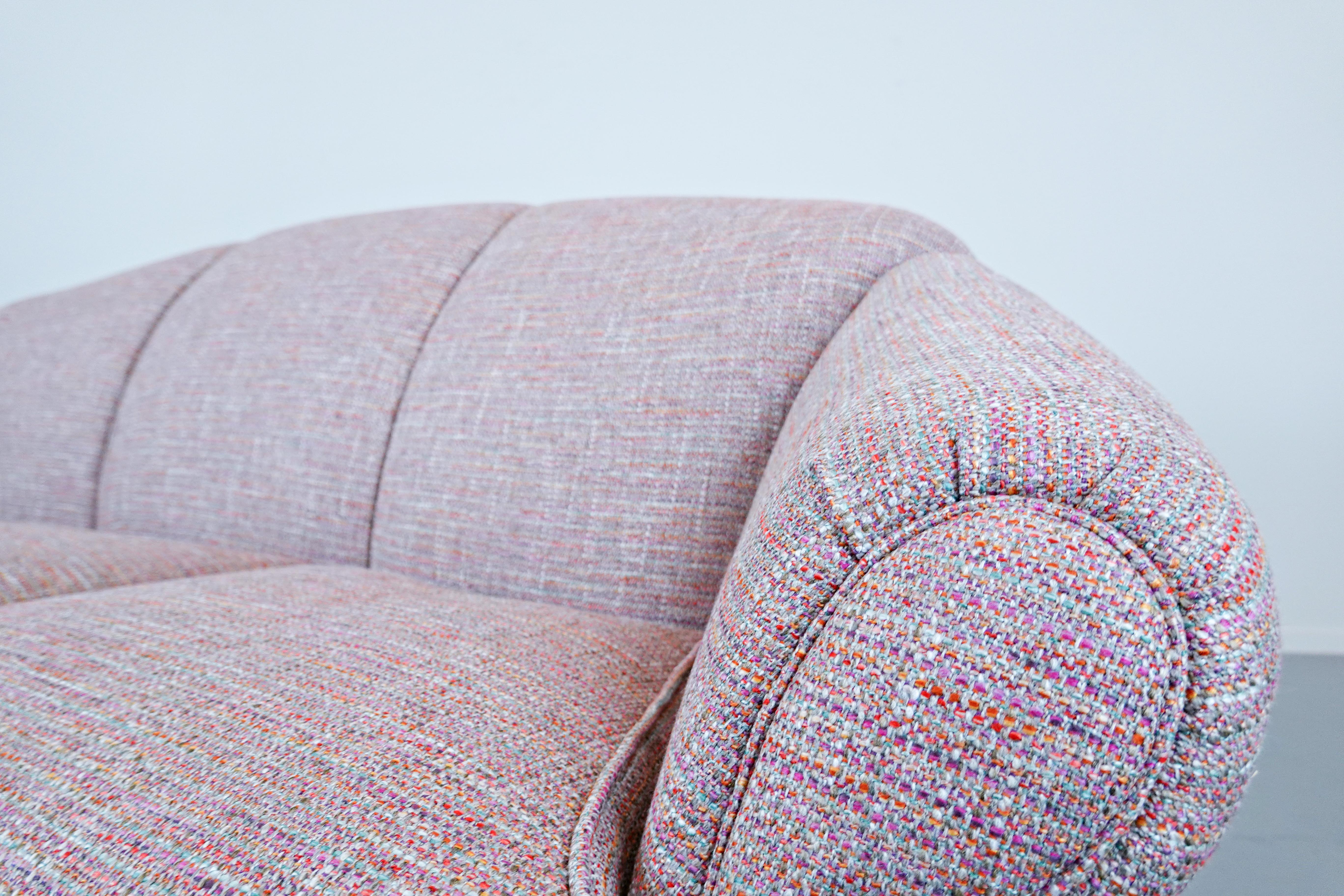 Mid-20th Century Mid-Century Modern Light Pink Italian Sofa, 1950s, New Upholstery For Sale