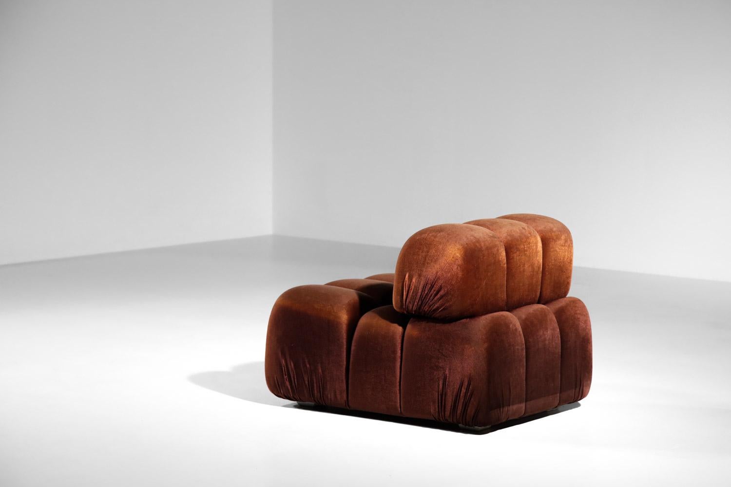 Italian sofa 5 modules 70s in style of Mario Bellini heater midcentury design 9