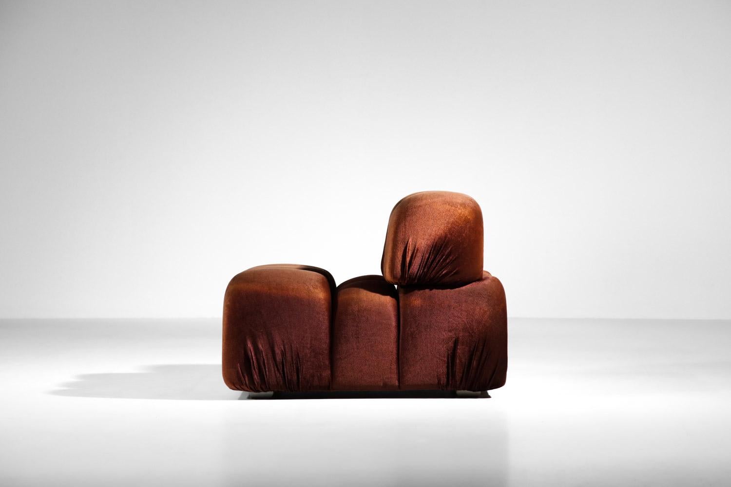 Italian sofa 5 modules 70s in style of Mario Bellini heater midcentury design 2