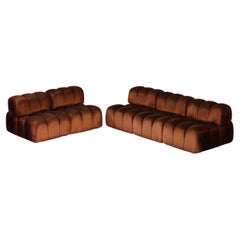 Italian sofa 5 modules 70s in style of Mario Bellini heater midcentury design