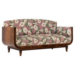 Italian Sofa by Gaetano and Osvaldo Borsani in Wood and Original Fabric