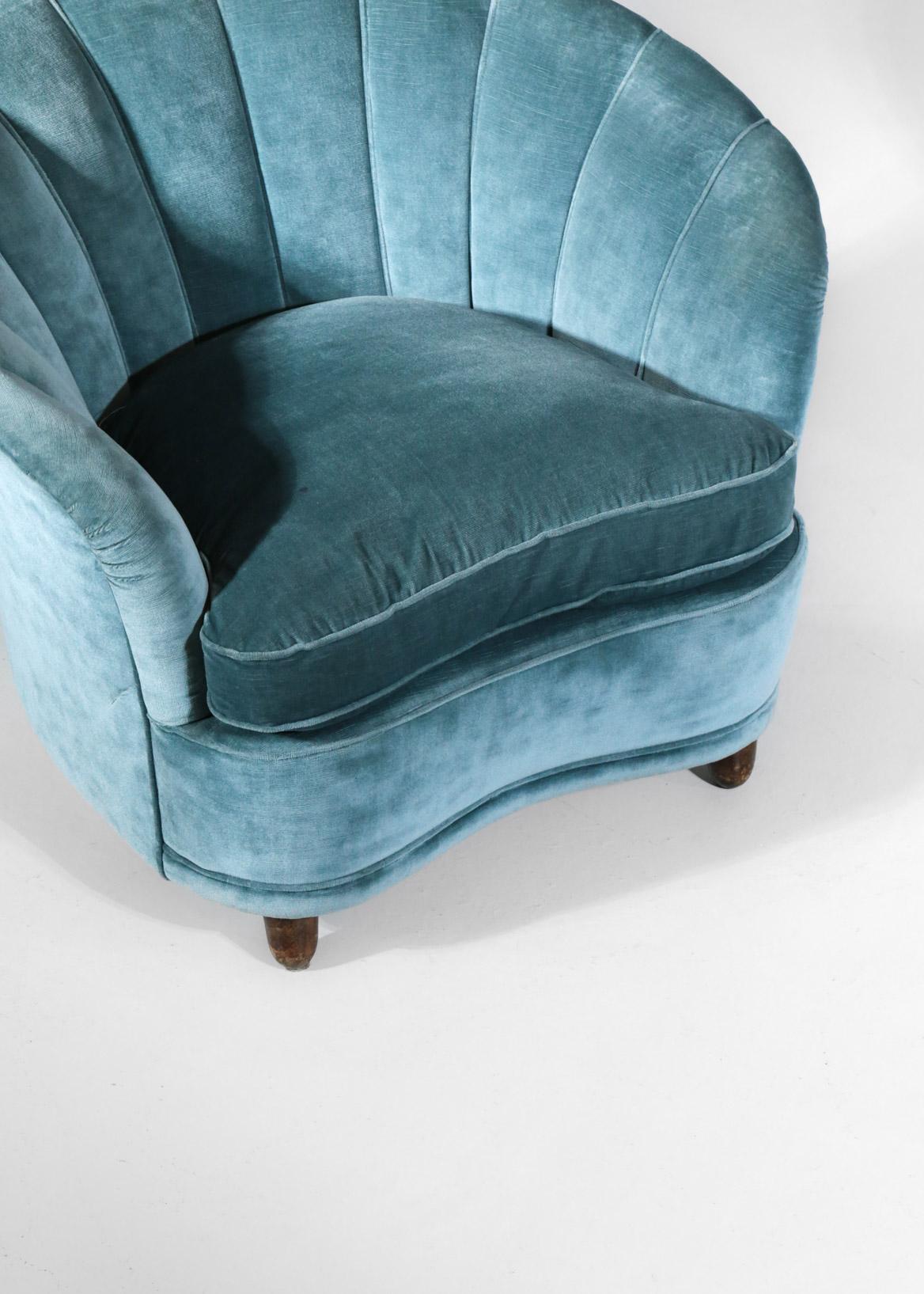 Italian Sofa by Gio Ponti Design 1960s Velvet Vintage Designer 2 Seat 7