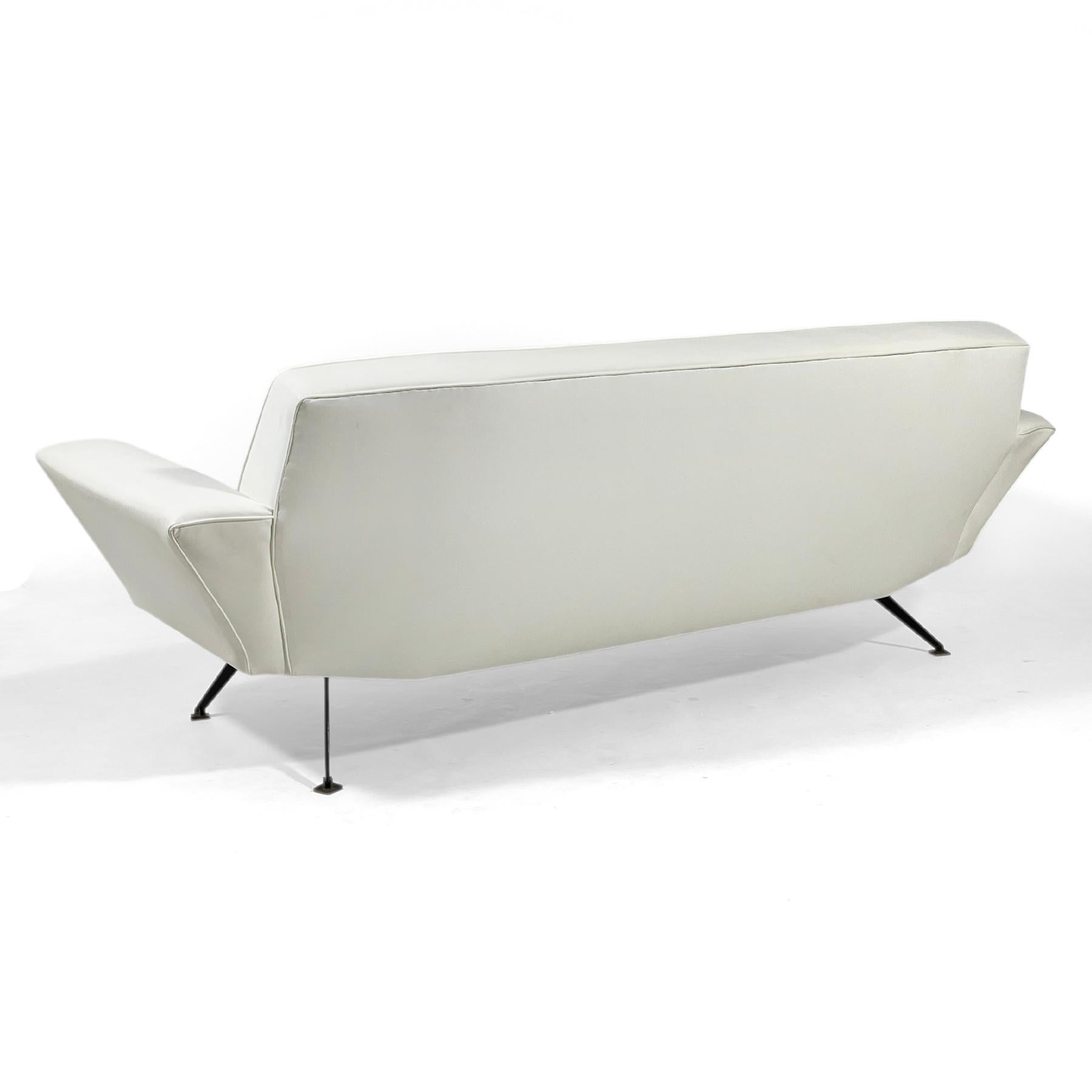 Brass Italian Sofa by Studio Tecnico for Lenzi For Sale