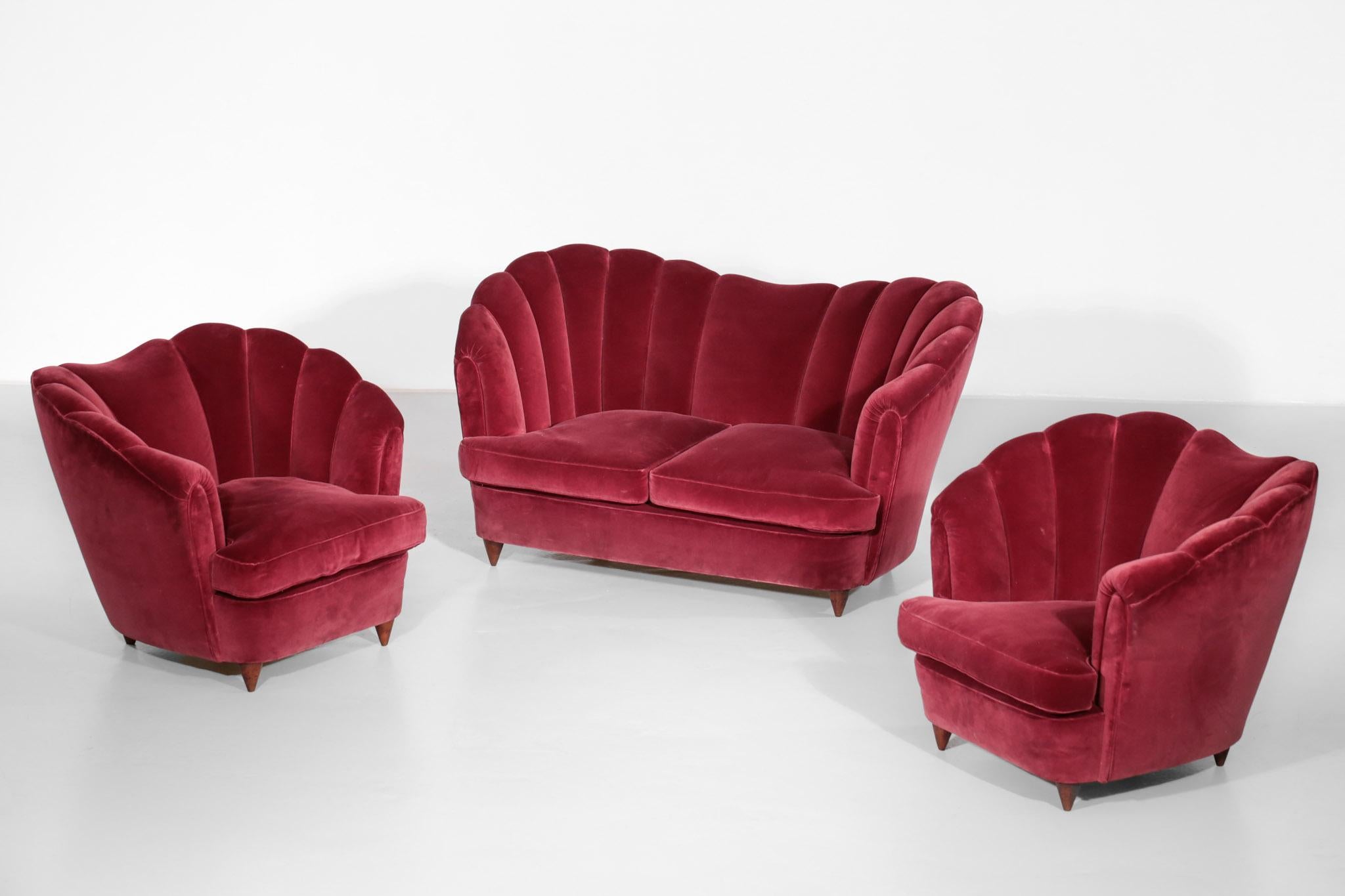 burgundy velvet couch