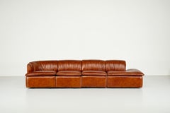 Italian sofa in cognac leather - 1960s