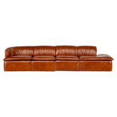 Italian sofa in cognac leather - 1960s