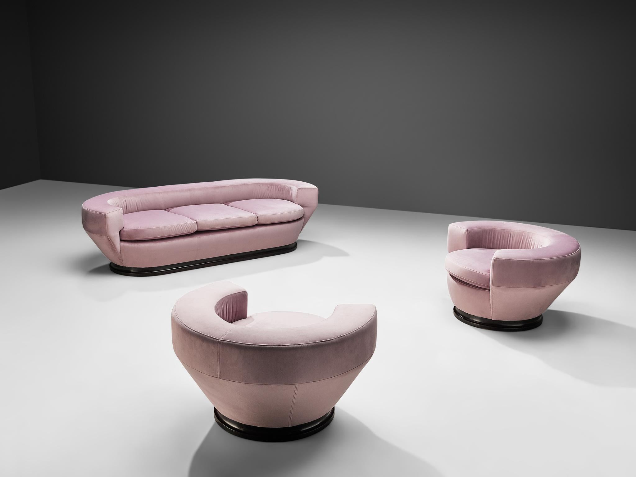 Italian Sofa in Soft Pink Ultrasuede 5