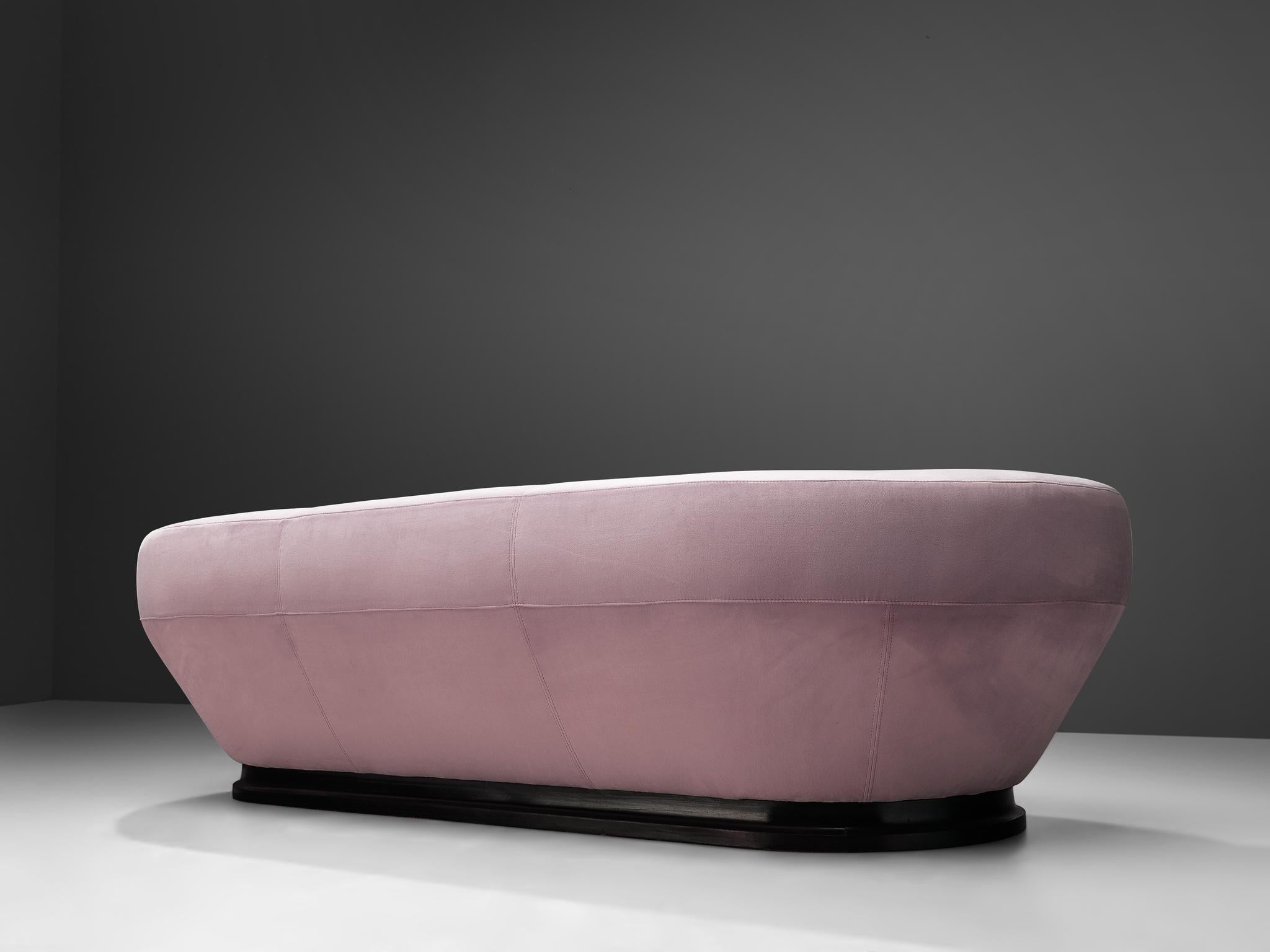 Italian Sofa in Soft Pink Velour Upholstery 1