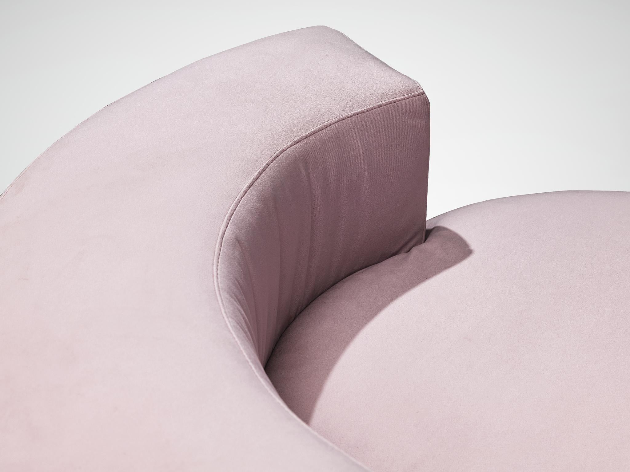 Italian Sofa in Soft Pink Velour Upholstery 3