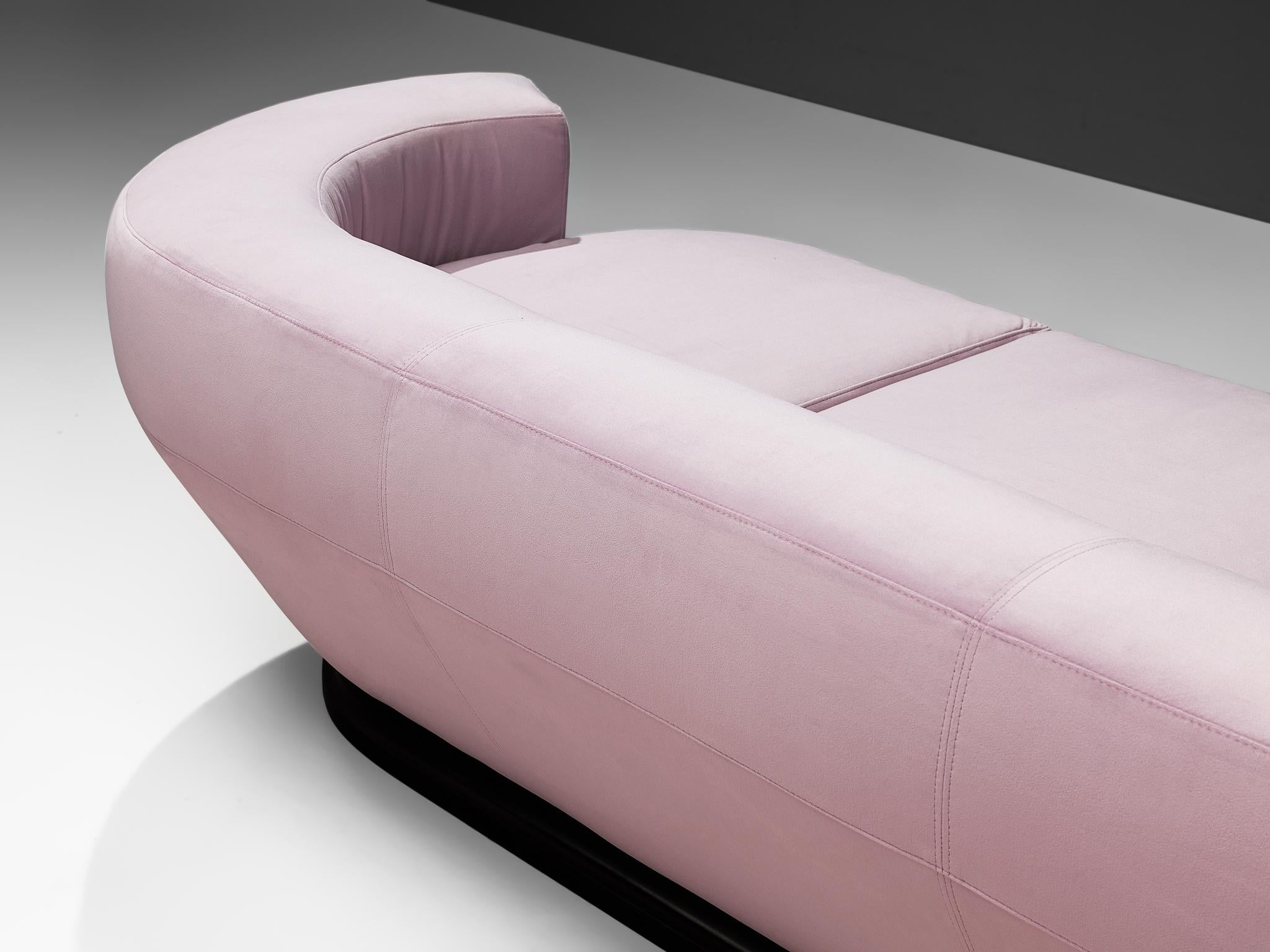 Italian Sofa in Soft Pink Velour Upholstery 4