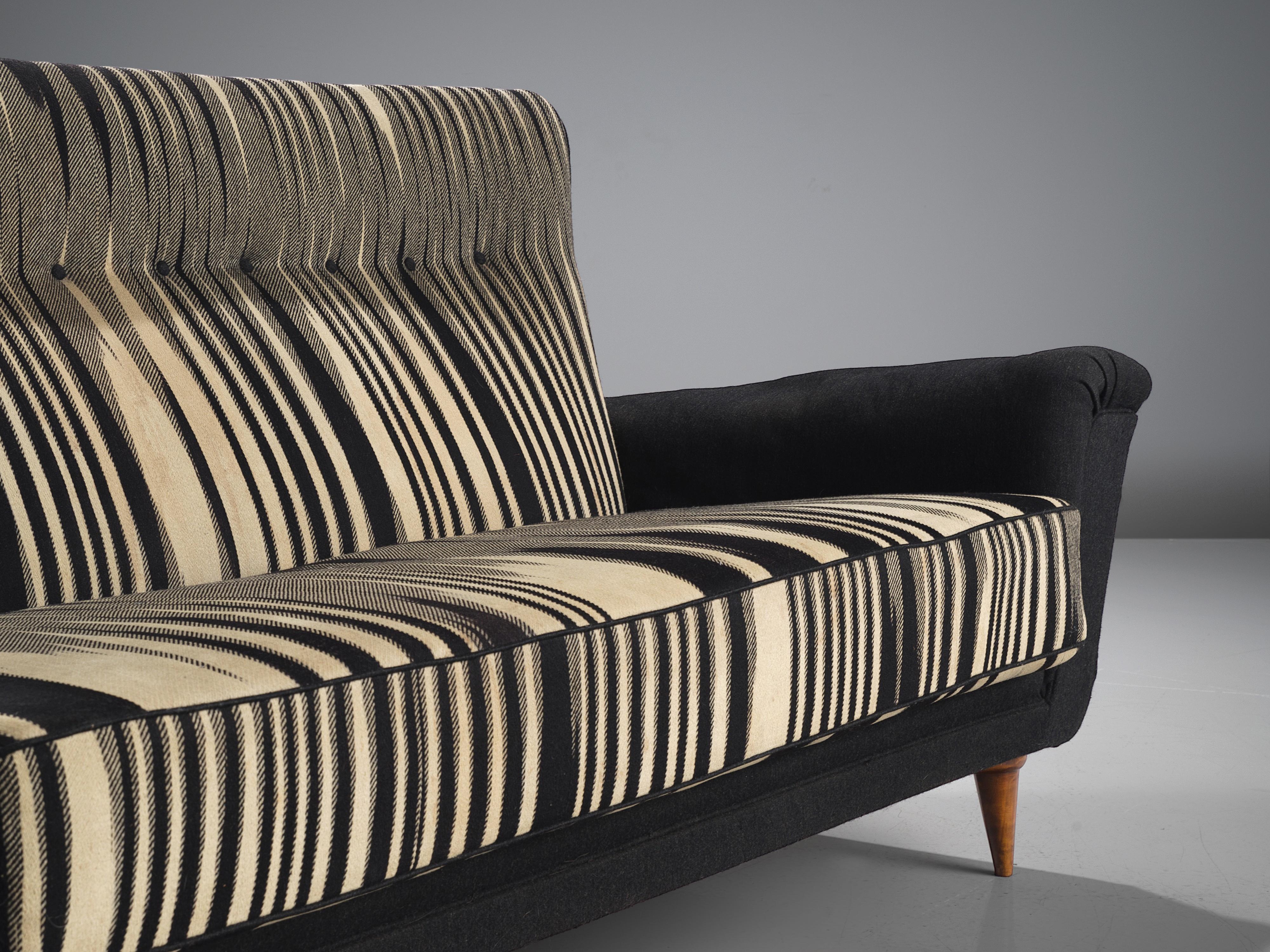 Mid-Century Modern Theo Ruth for Artifort Sofa in Original Striped Upholstery For Sale