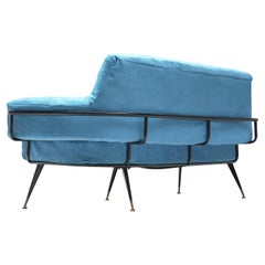 Used Italian Sofa in Vibrant Blue Velvet