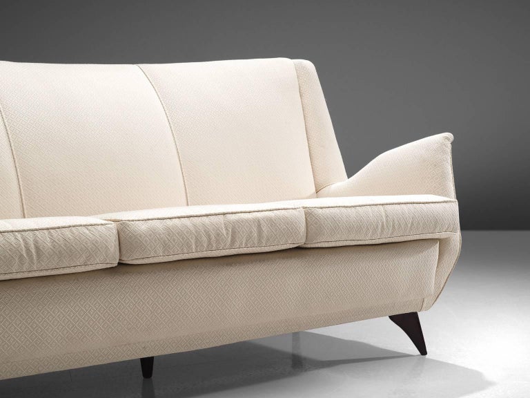 Italian Sofa in White Fabric, 1950s For Sale at 1stDibs