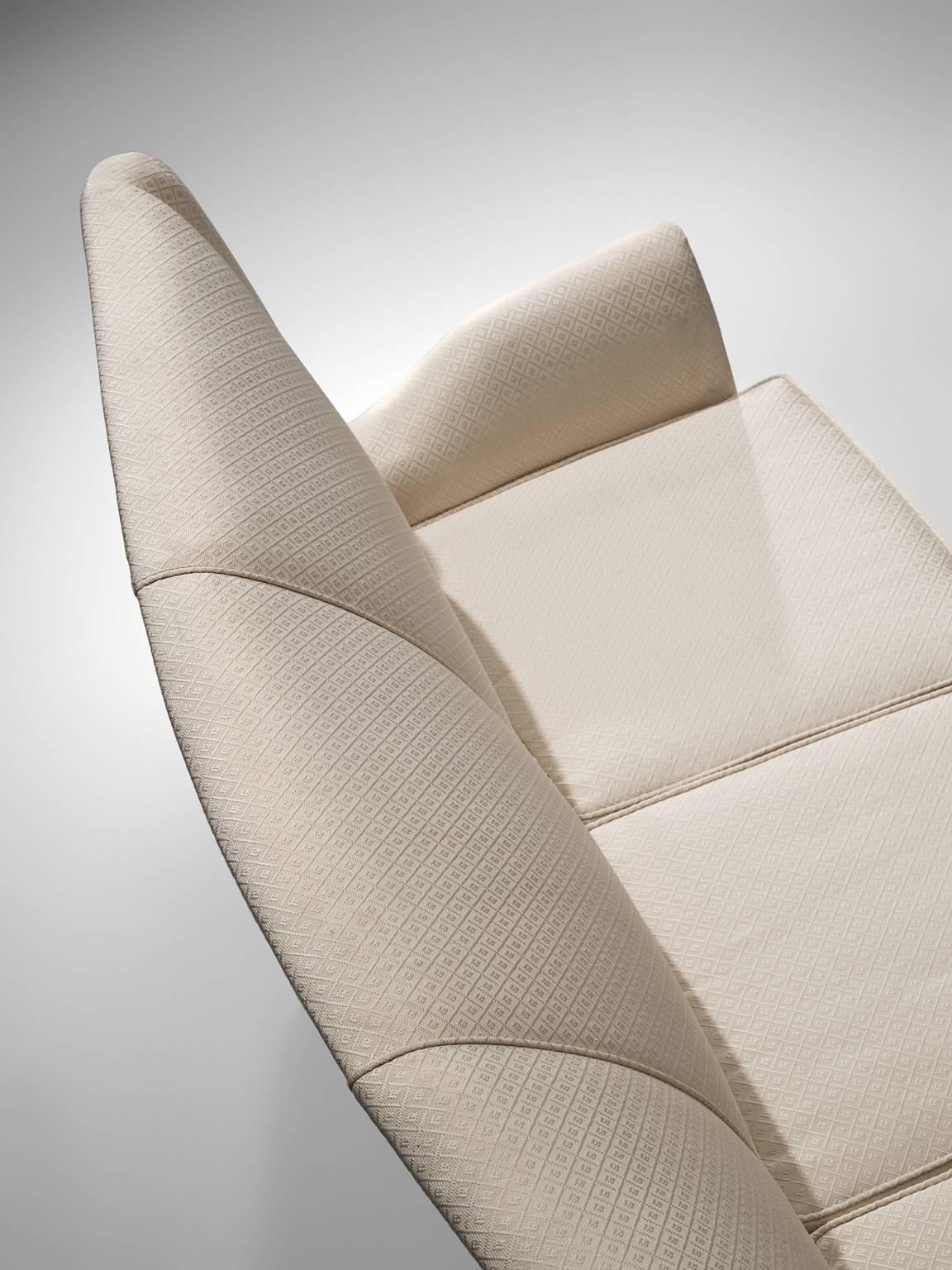 Italian Sofa in White Fabric, 1950s 1