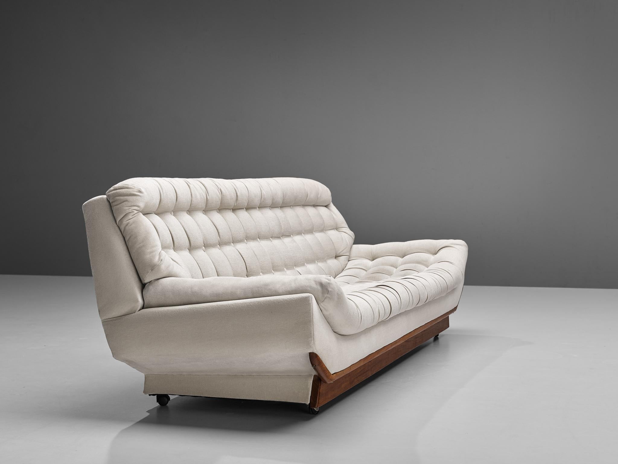 Late 20th Century Italian Sofa with White Tufted Upholstery