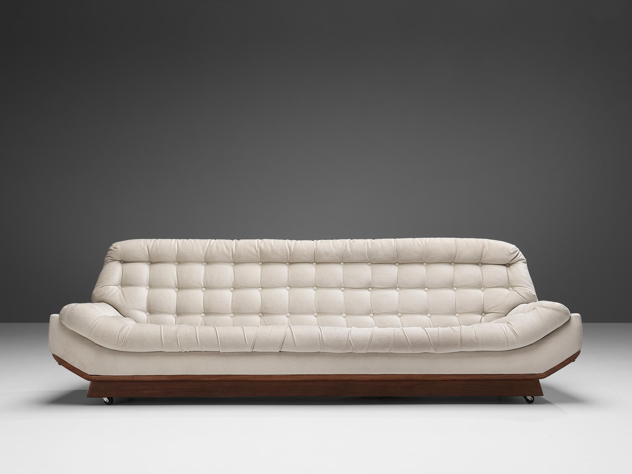 Italian Sofa with White Tufted Upholstery 1