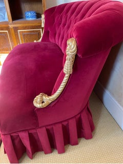 Divano italiano in velluto rosso