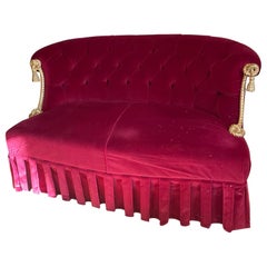 Italienisches Sofa aus rotem Samt