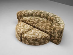 Italian Sofa Transformable to Bed in Patterned Velvet Upholstery