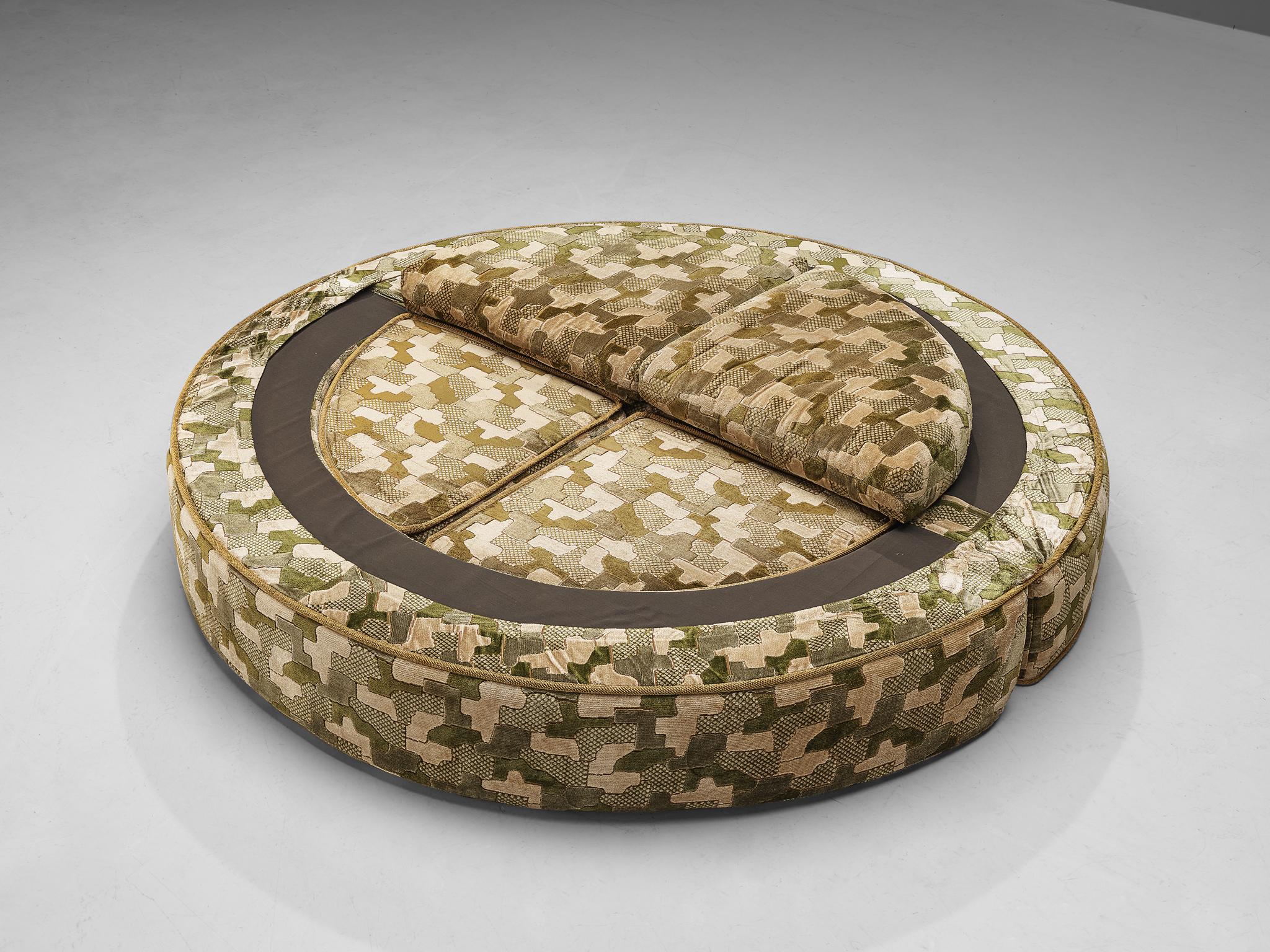 Italian Sofa Transformable to Bed in Patterned Velvet Upholstery 1