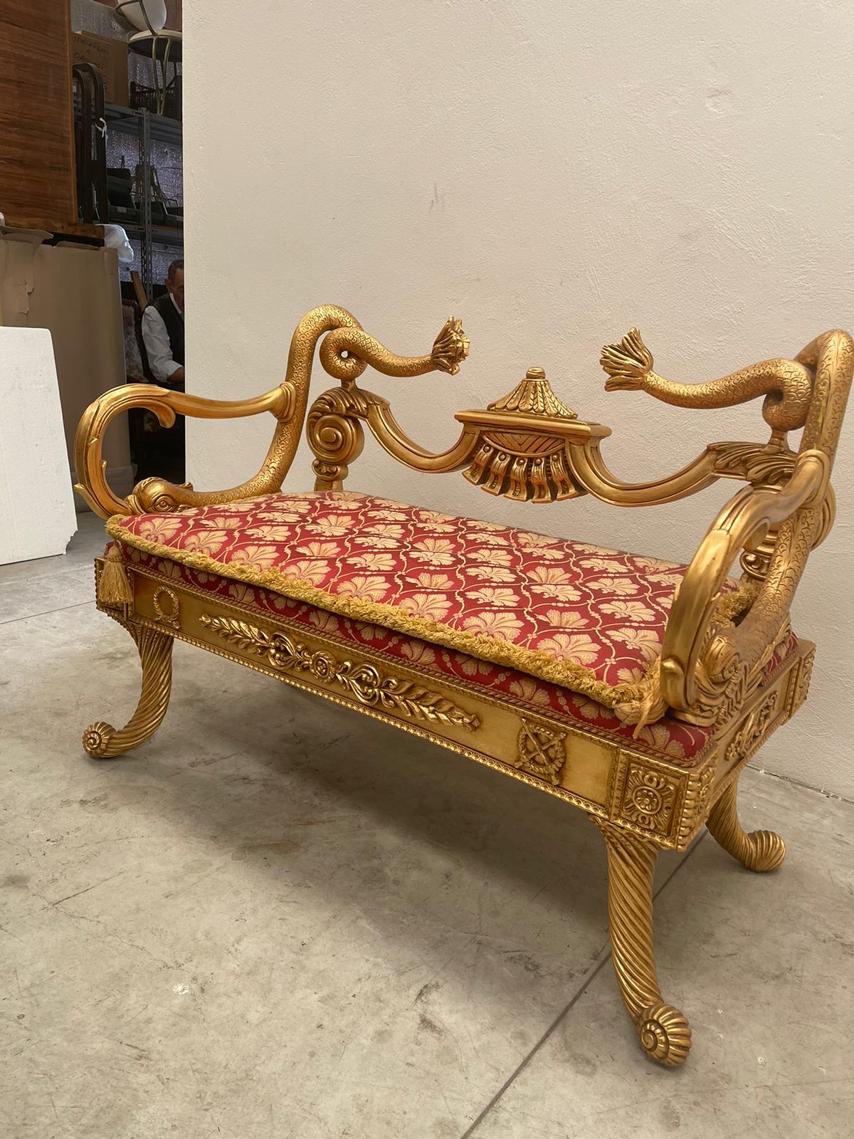 Sofa made in Italy with the finest prices, brass and velvet. it was created taking inspiration from Admiral Nelson's one-of-a-kind pieces.

Created and made by Mice di Domenico Rugiano.