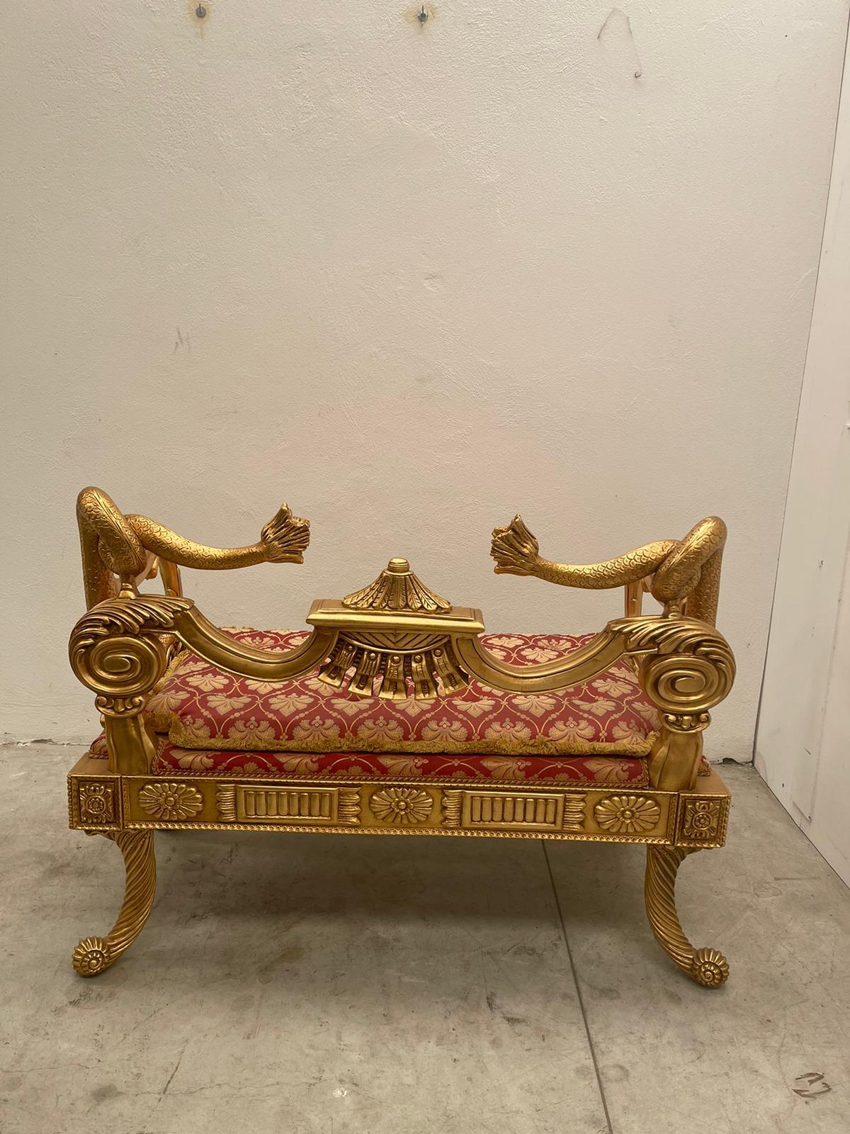 Brass Italian Sofa Versailles Style  For Sale