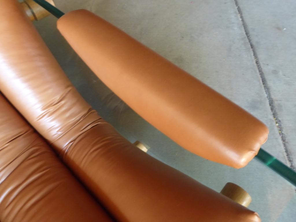 Italian Sofa with Channeled Leather Upholstery Attributed to Fabio Lenci 9