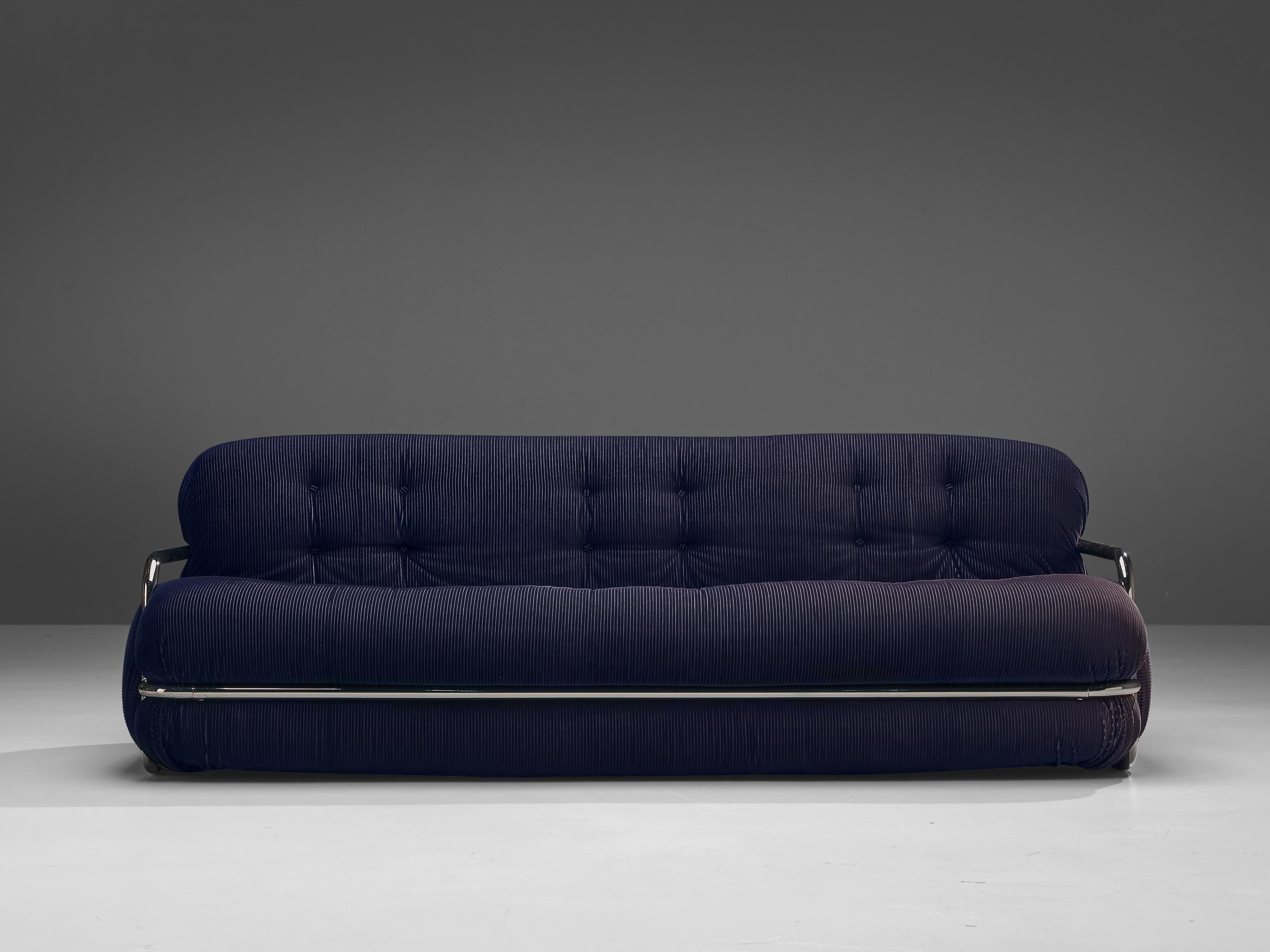 blue corduroy sofa