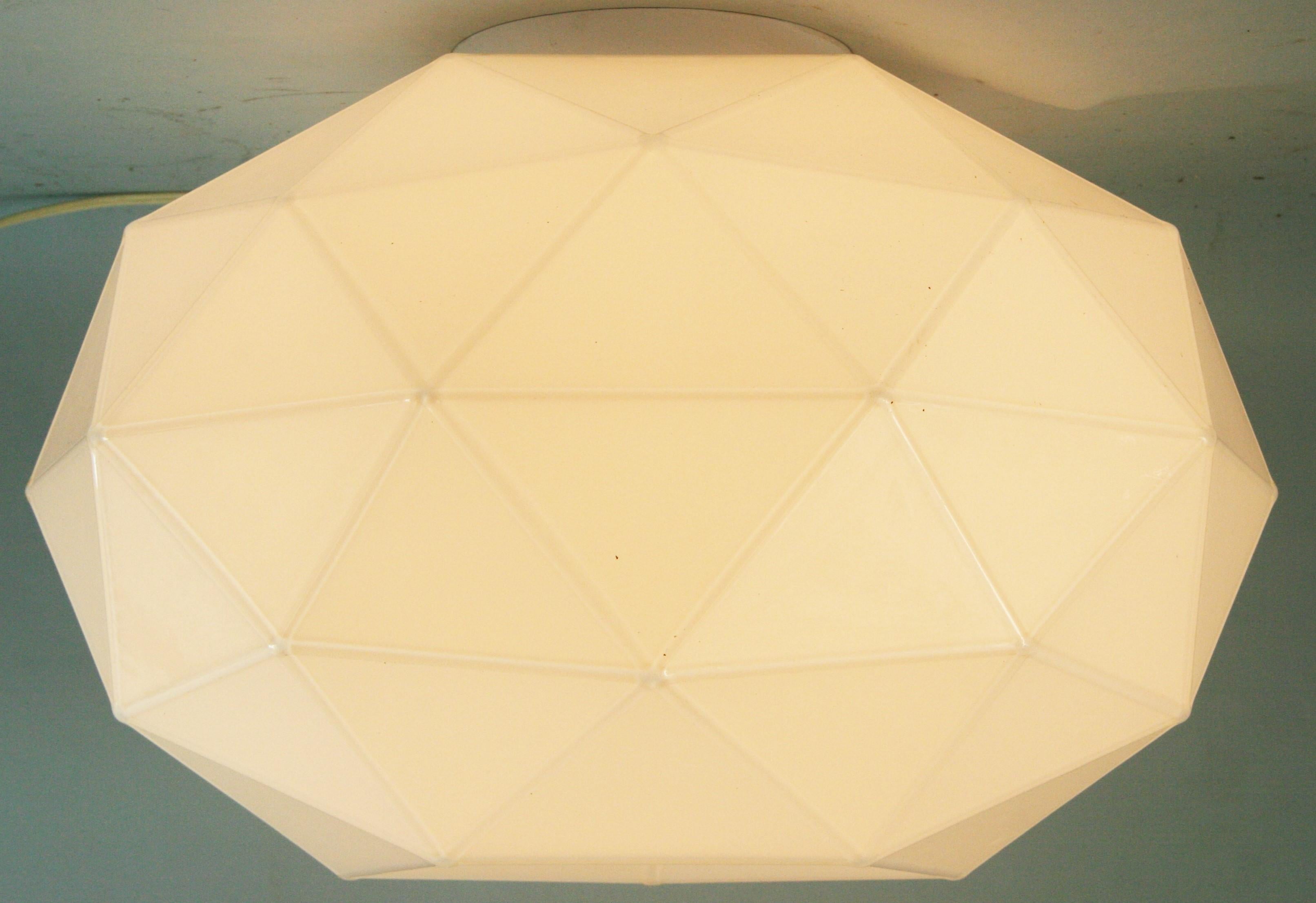 1669 Polyhedron blown(soffione) glass flushmount designed by M. DeLucchi for 
Artemide Italy