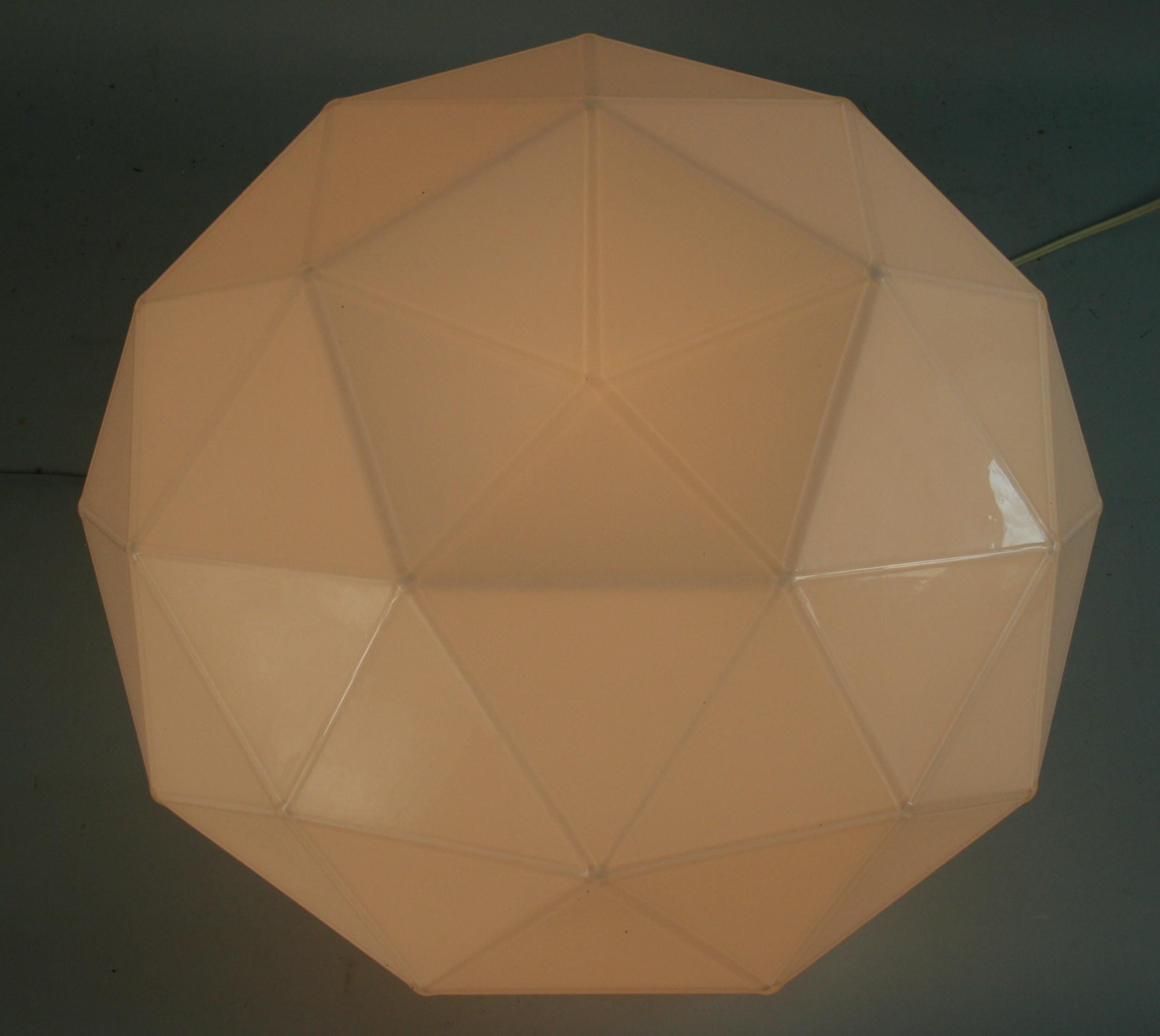 Art Glass Italian Soffione Polyhedron Flushmount Designed by M.DeLucchi for Artemide For Sale