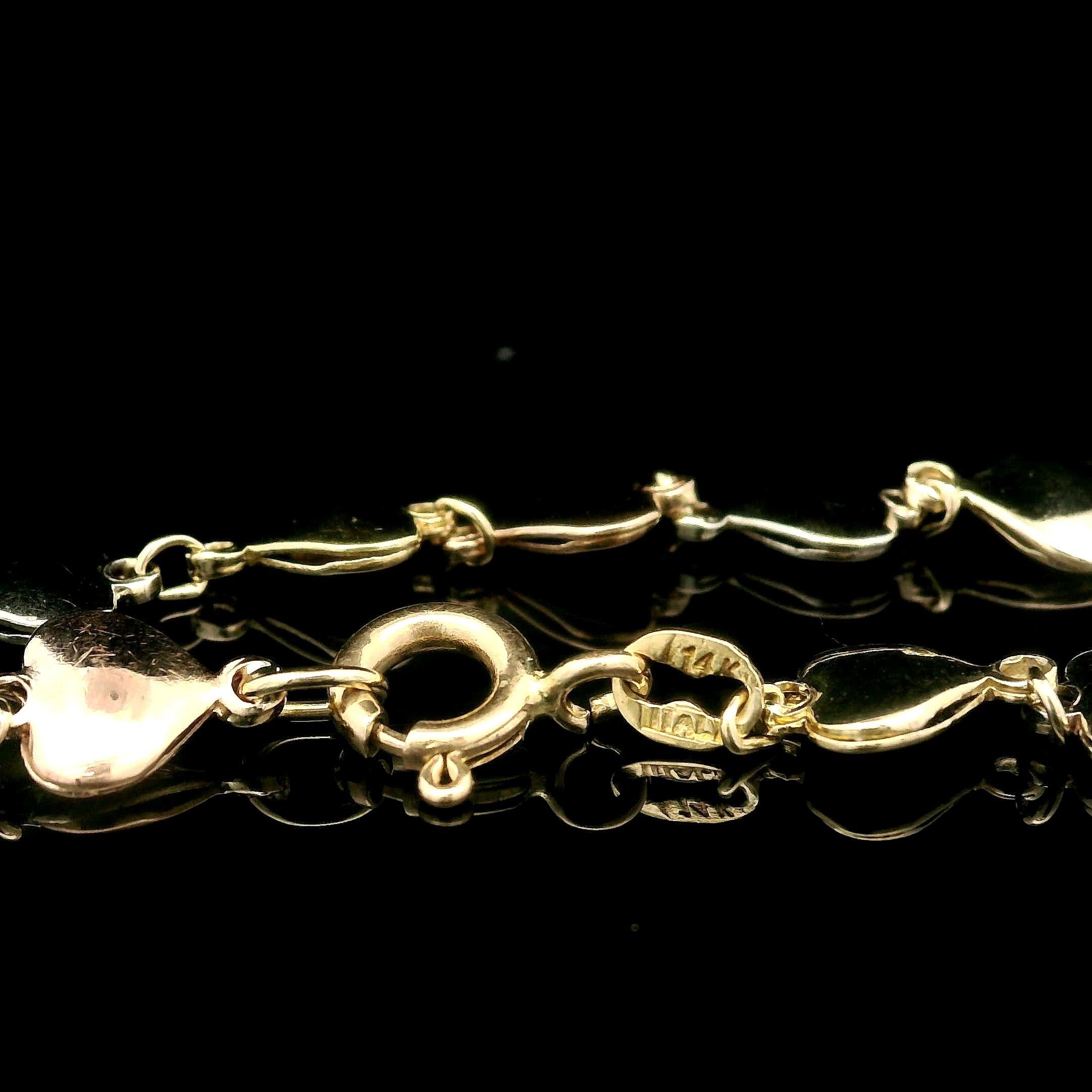 Italian Solid 14k Gold Tri Color Gold Polished 7