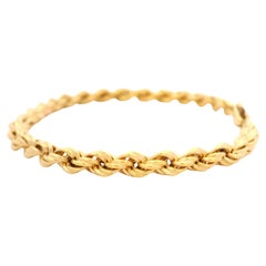 Italian Solid 18k Yellow Gold 4.8mm Rope Link Chain Bracelet