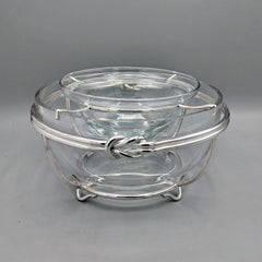 Porte-caviar italien en argent massif 800