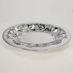 Italian Solid 800 Silver embossed oval centerpiece "cornucopia"