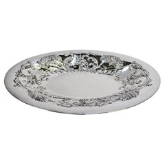 Italian Solid 800 Silver embossed oval centerpiece "cornucopia"