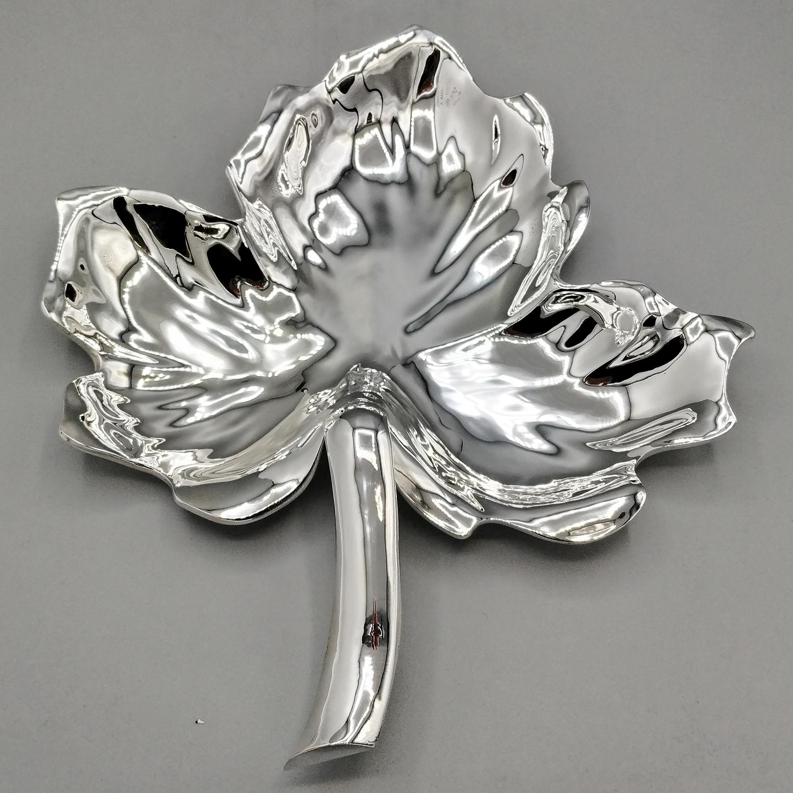 Cesta italiana en forma de hoja de plata 800 maciza en Nuevo estado para la venta en VALENZA, IT