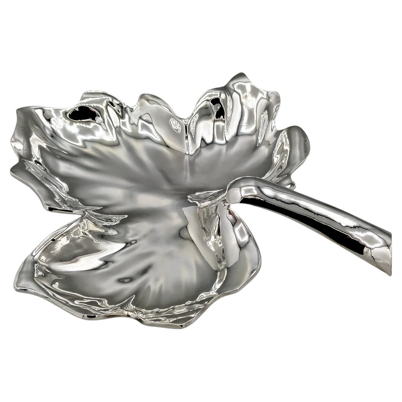 Cesta italiana en forma de hoja de plata 800 maciza