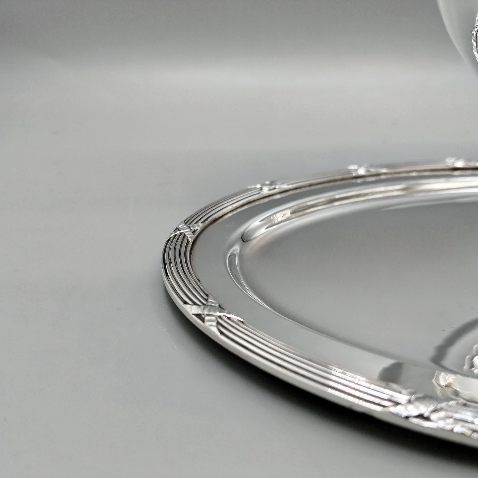 Italienisch Massiv 800 Silber Louis XVI Stile Sauciere mit Souce Löffel im Zustand „Neu“ im Angebot in VALENZA, IT