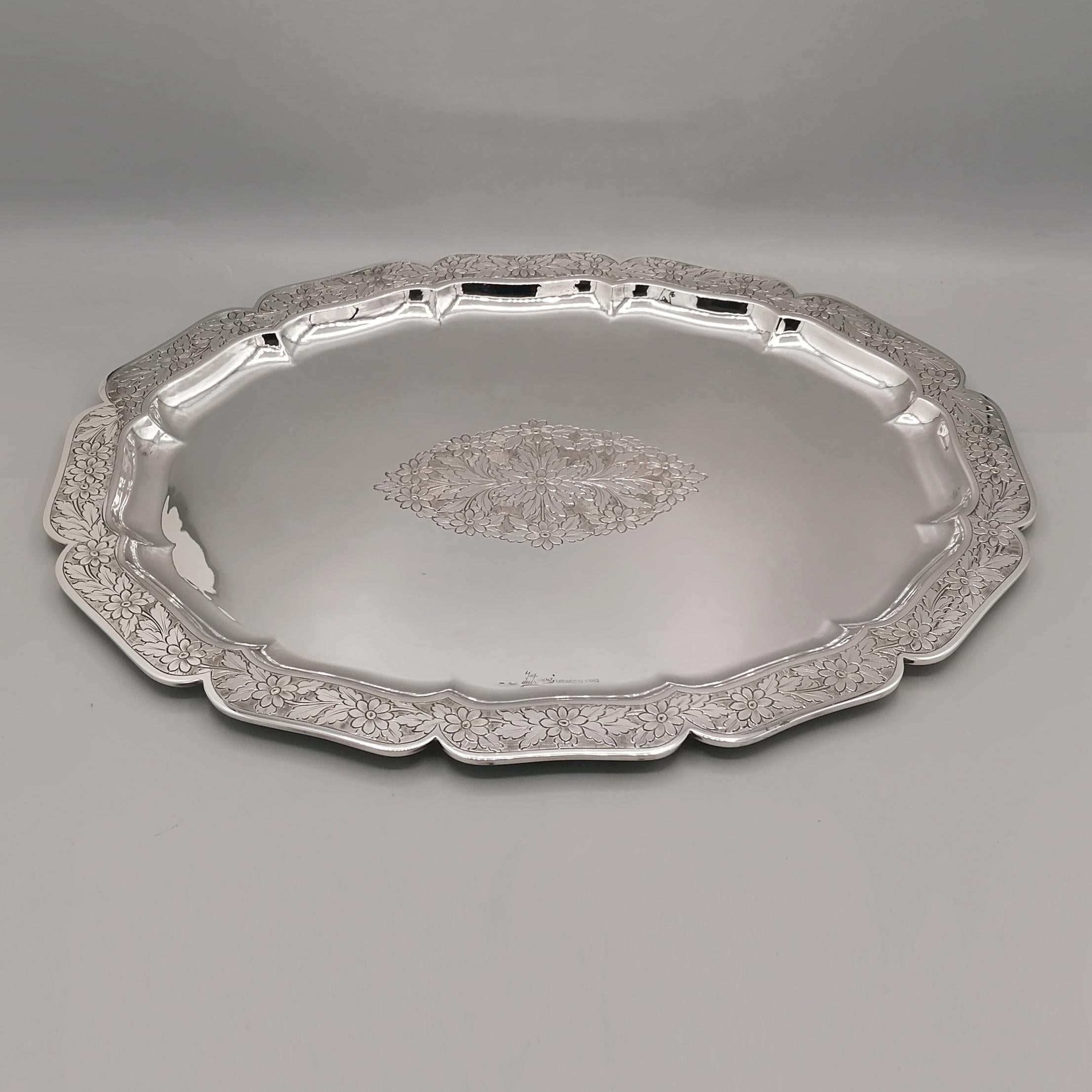 Bandeja de plata 800 maciza italiana en venta 3
