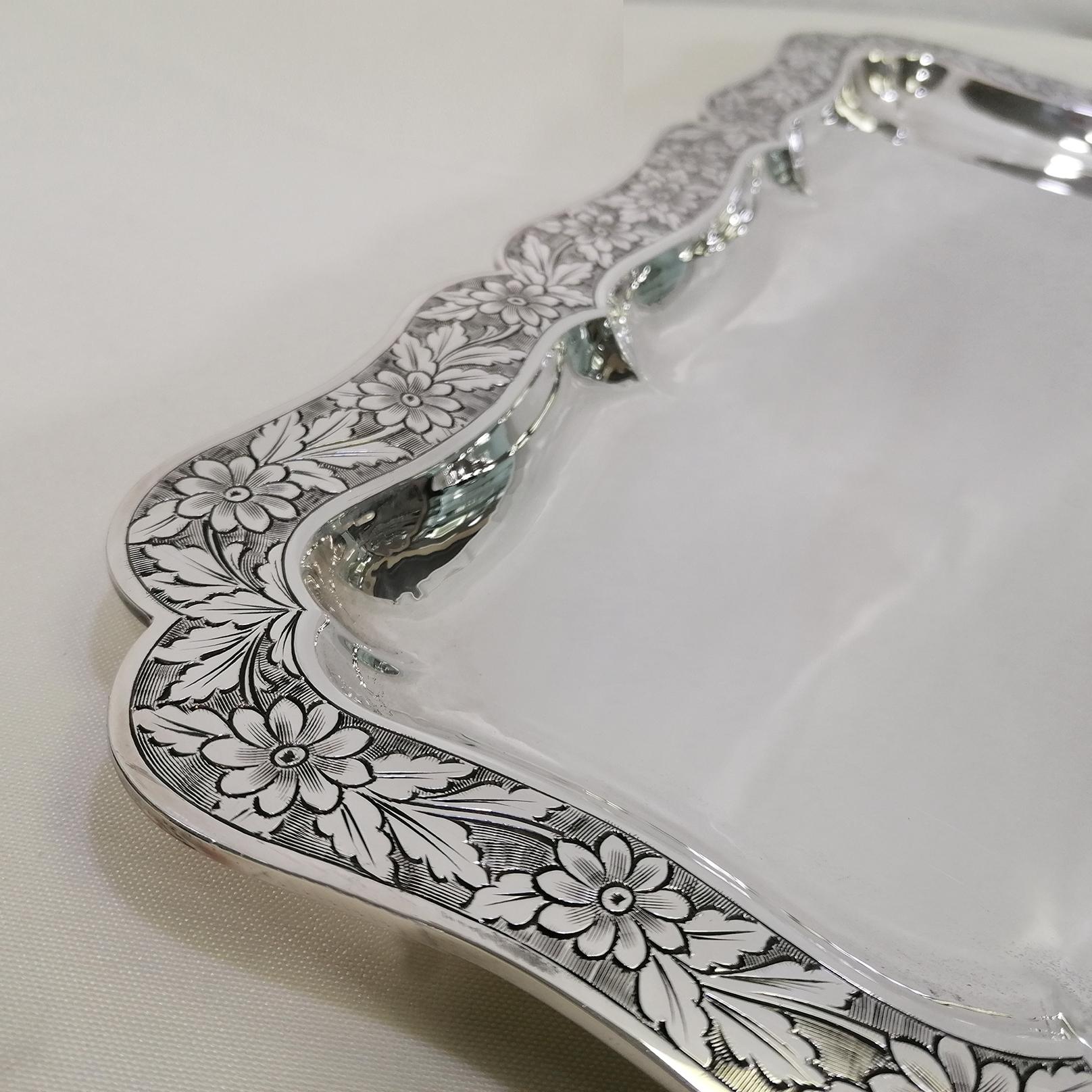 Bandeja de plata 800 maciza italiana en venta 4