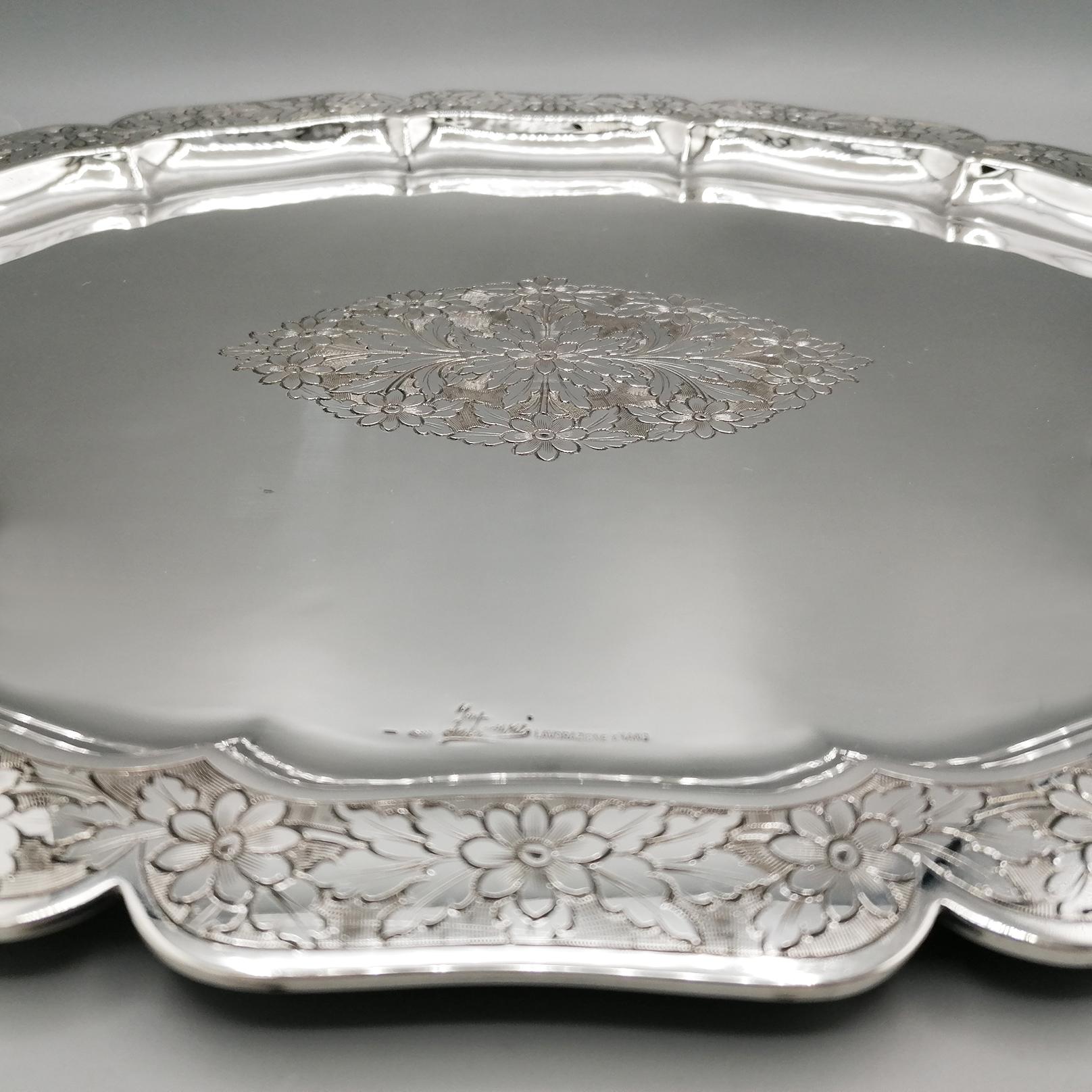Bandeja de plata 800 maciza italiana Italian en venta