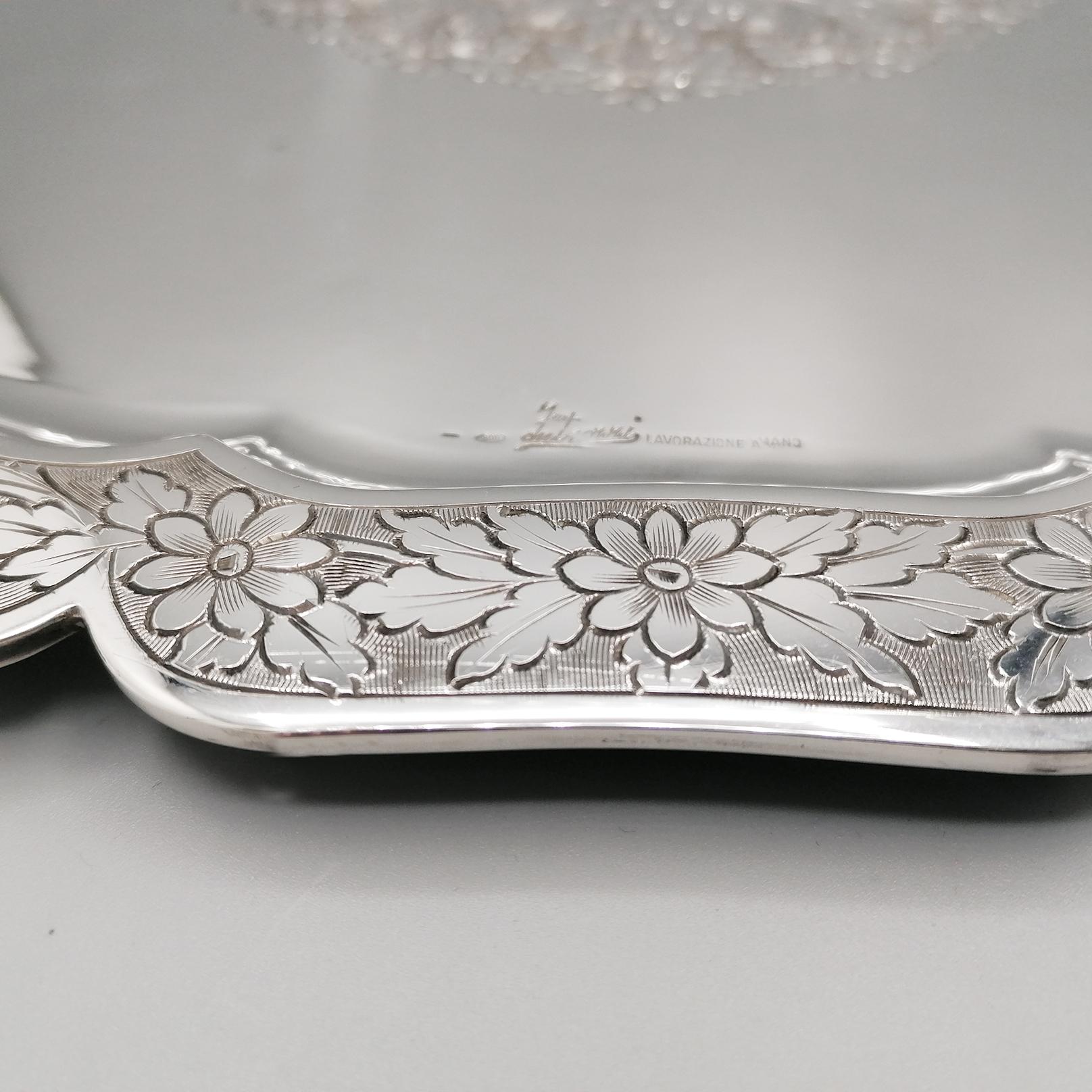 Bandeja de plata 800 maciza italiana Hecho a mano en venta