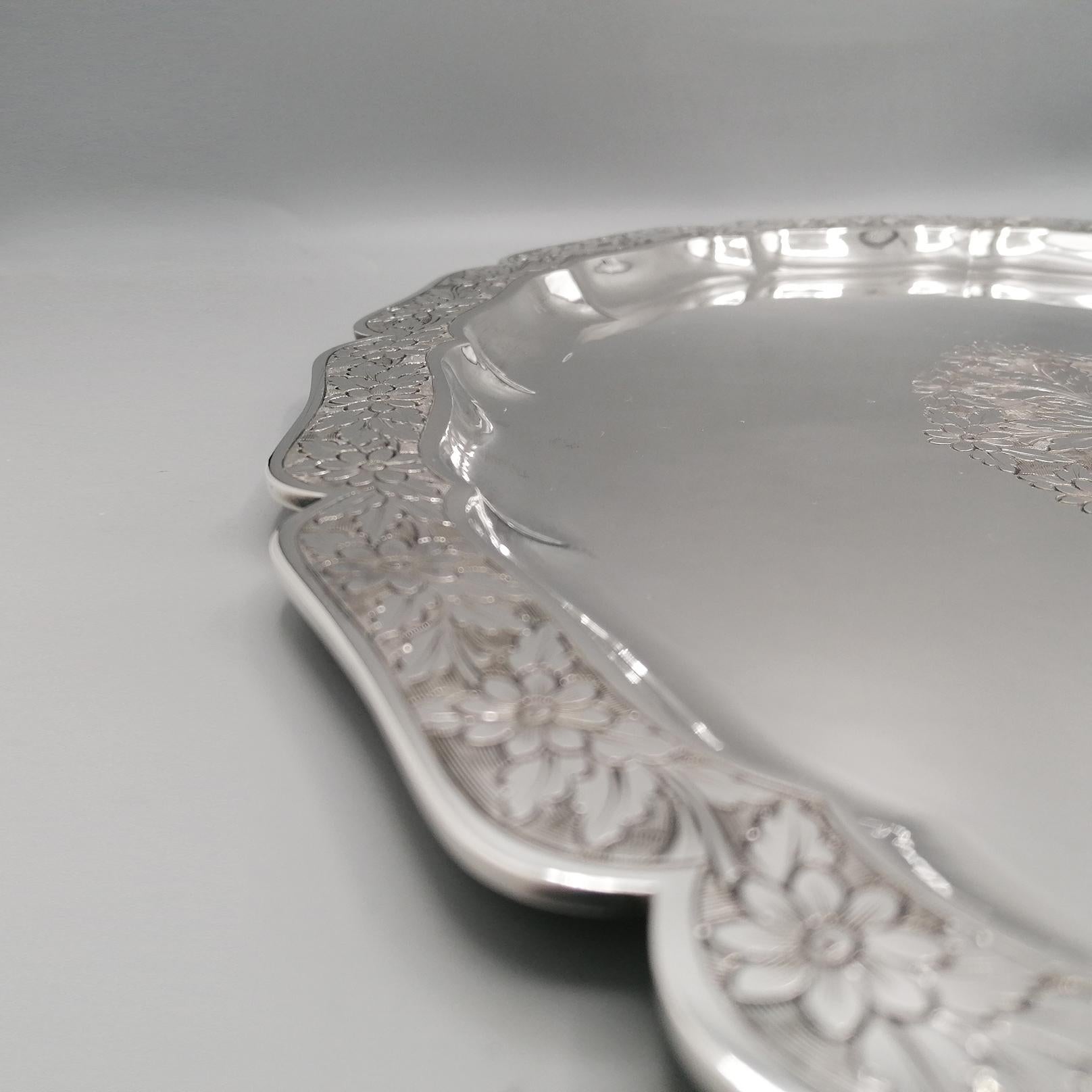 Bandeja de plata 800 maciza italiana Contemporáneo en venta
