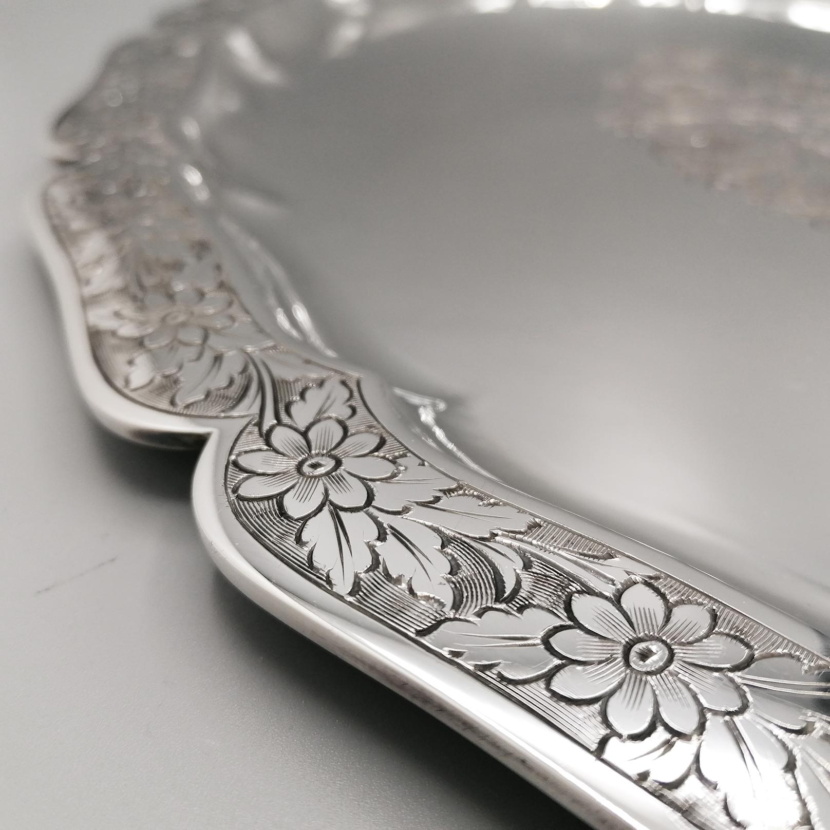 Bandeja de plata 800 maciza italiana Silver en venta